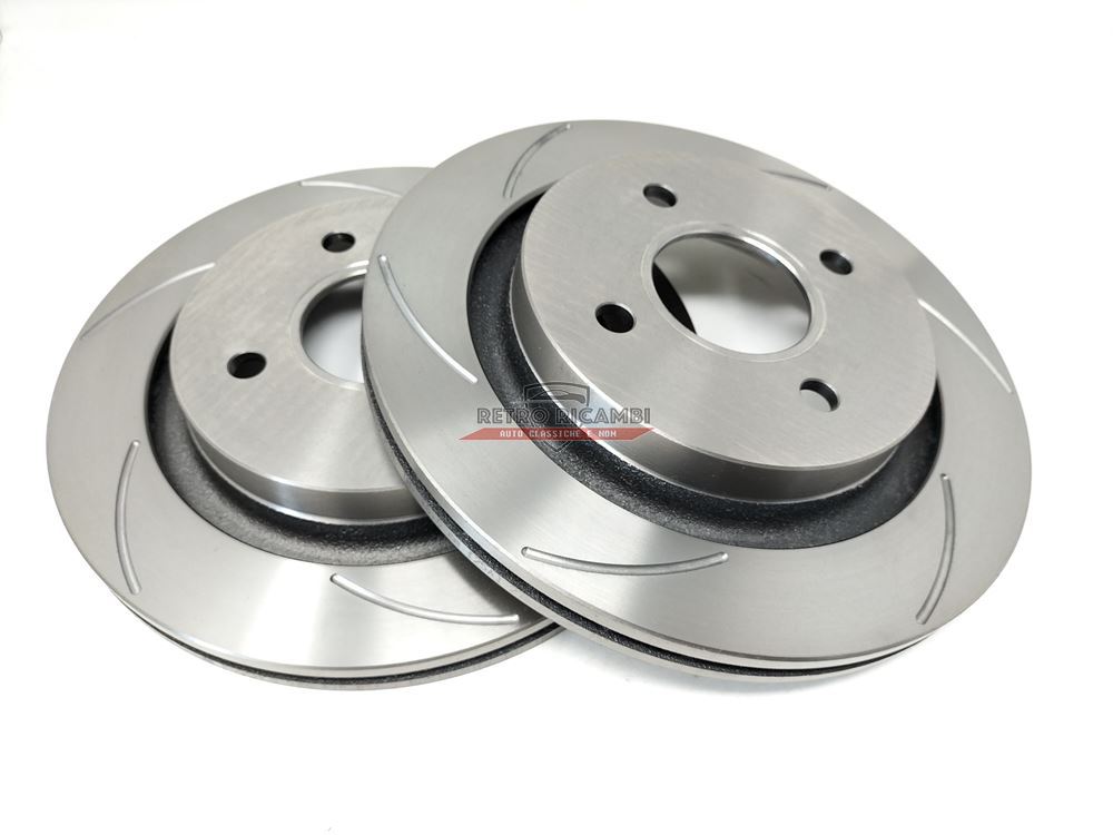 Rear drilled and grooved brake disc set Escort Cosworth
