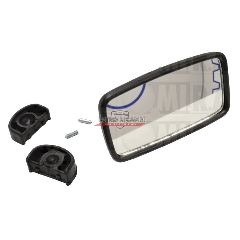 Specchio retrovisore rettangolare in plastica nera FIAT 500